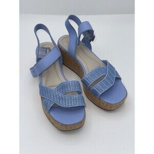 Franco Sarto Tilly platform wedge sandal in a blue leather  NWB Size 7.5